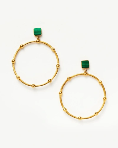 Shop Missoma Lucy Williams Malachite Hoop Earrings 18ct Gold Plated/malachite