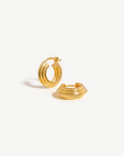 Shop Missoma Lucy Williams Mini Ridge Hoop Earrings 18ct Gold Plated Vermeil