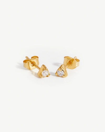 Shop Missoma Prism Stud Earrings 18ct Gold Plated Vermeil/cubic Zirconia