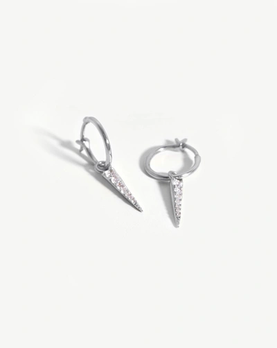 Shop Missoma Mini Pave Spike Charm Hoop Earrings Sterling Silver/cubic Zirconia