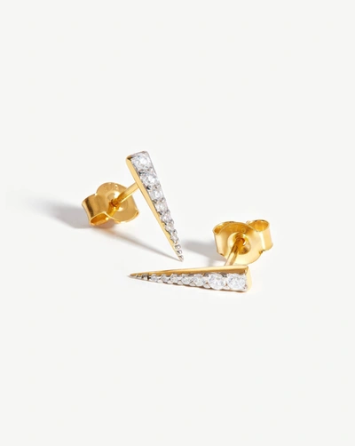 Shop Missoma Long Pave Dagger Stud Earrings 18ct Gold Plated Vermeil/cubic Zirconia