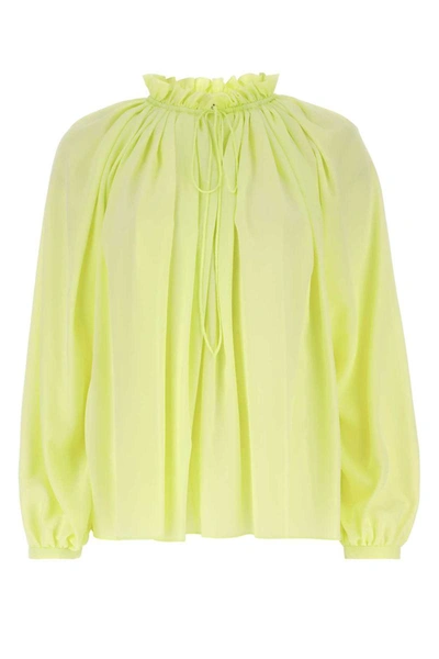 Lanvin Silk Bloshirt Shirt And Blouse Yellow In Green