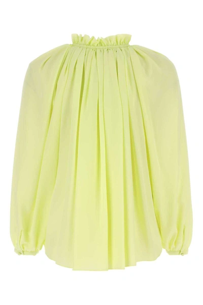 Lanvin Silk Bloshirt Shirt And Blouse Yellow In Green
