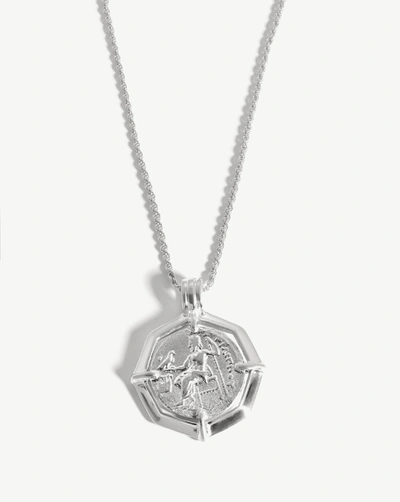 Shop Missoma Lucy Williams Engravable Octagon Medallion Coin Necklace Silver Plated