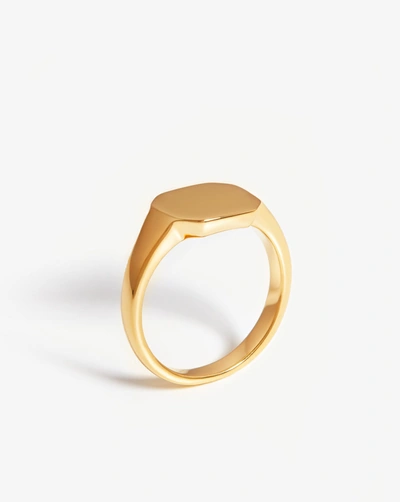 Shop Missoma Engravable Octa Signet Ring 18ct Gold Plated Vermeil