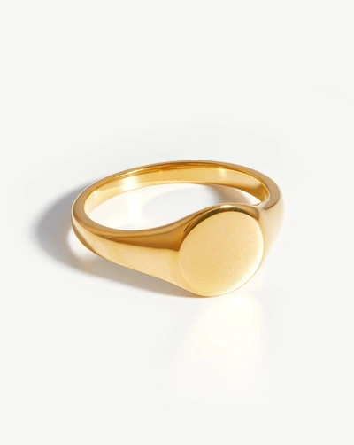 Shop Missoma Engravable Round Signet Ring 18ct Gold Plated Vermeil