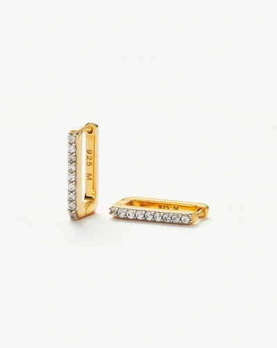 Shop Missoma Pave Ovate Huggies 18ct Gold Plated Vermeil