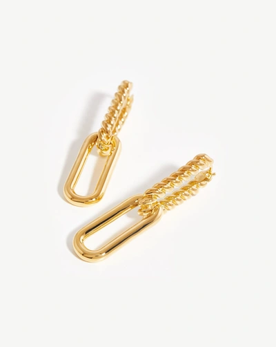 Shop Missoma Radial Ovate Drop Hoop Earrings 18ct Gold Plated