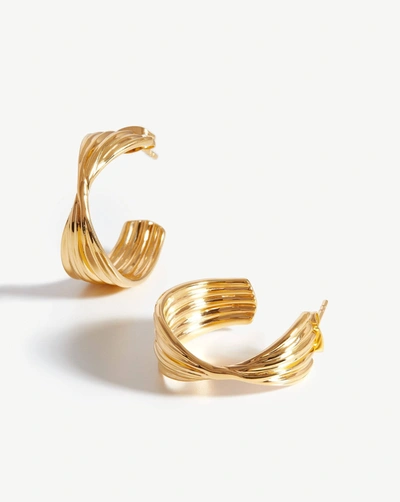 Shop Missoma Medium Wave Hoop Earrings 18ct Gold Plated