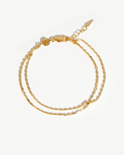 Shop Missoma Box Link Double Chain Bracelet 18ct Gold Plated Vermeil