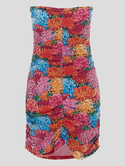 Shop Reina Olga Floral Dress In <p> Mini Dress In Multicolor Polyamide With All-over Floral Motif
