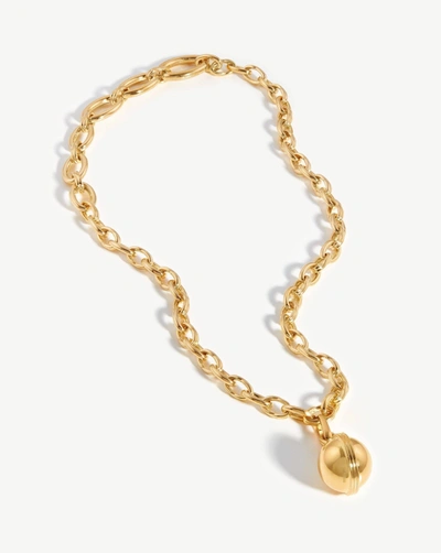 Shop Missoma Large Sphere Chain Lariat Necklace 18ct Gold Plated