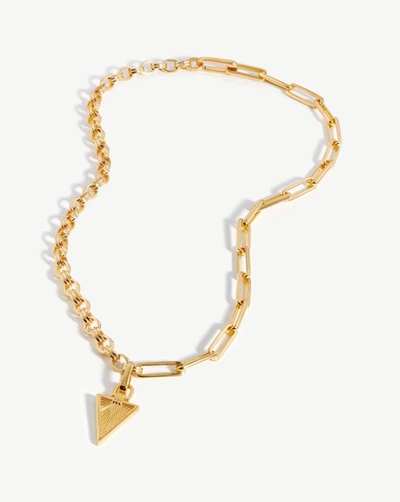 Shop Missoma Deconstructed Axiom Ridge Triangle Chain Necklace 18ct Gold Plated