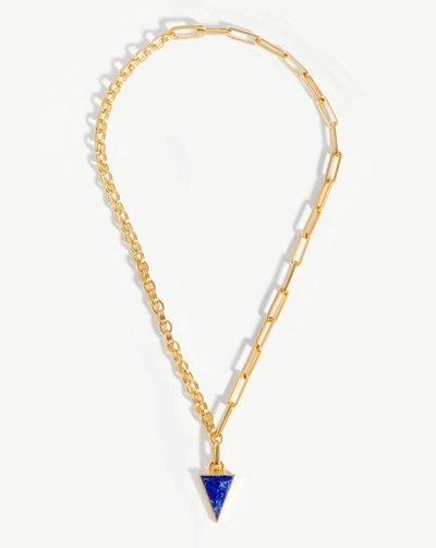 Shop Missoma Deconstructed Axiom Triangle Chain Necklace 18ct Gold Plated/lapis