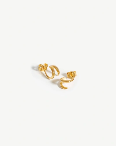 Shop Missoma Double Claw Huggies 18ct Gold Plated Vermeil