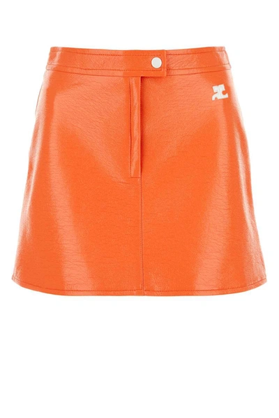 Shop Courrèges Courreges Skirts In Orange