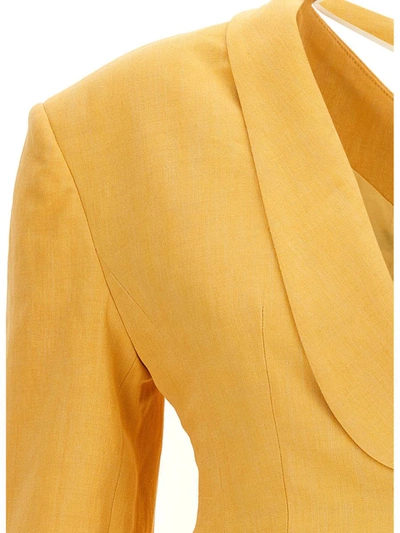Shop Jacquemus 'baska' Blazer Jacket In Yellow