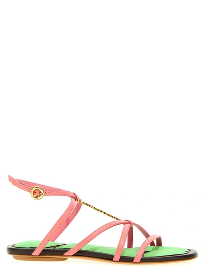 Shop Jacquemus 'pralu Paltes' Sandals In Multicolor