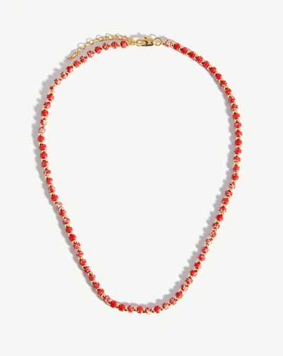 Shop Missoma Short Beaded Necklace 18ct Gold Plated/red Imperial Jasper