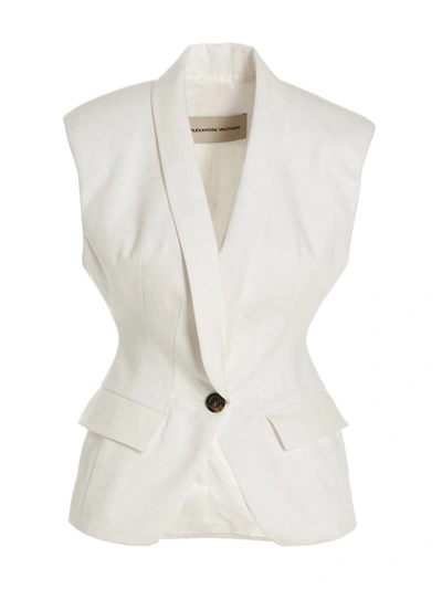 Shop Alexandre Vauthier Padded Shoulders Vest In White