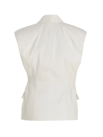 Shop Alexandre Vauthier Padded Shoulders Vest In White