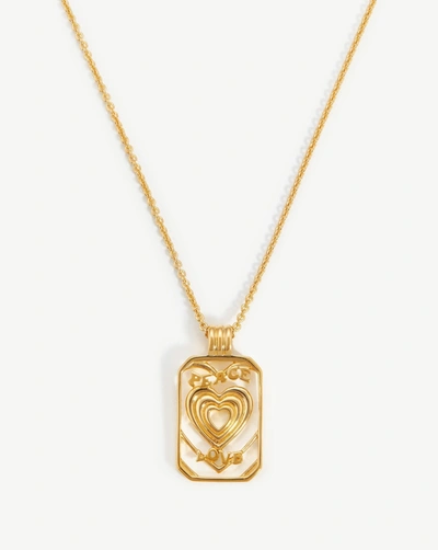 Shop Missoma Peace & Love Tag Pendant Chain Necklace 18ct Gold Plated Vermeil