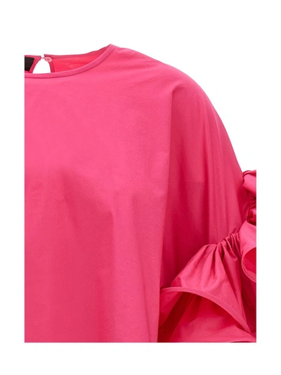 Shop Rochas Pink Sleeve Top In Fuchsia