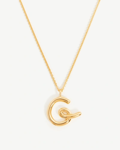 Shop Missoma Curly Molten Initial Pendant Necklace In Gold