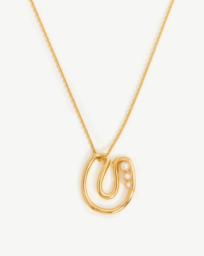 Shop Missoma Chubby Pearl Initial Pendant Necklace In Gold