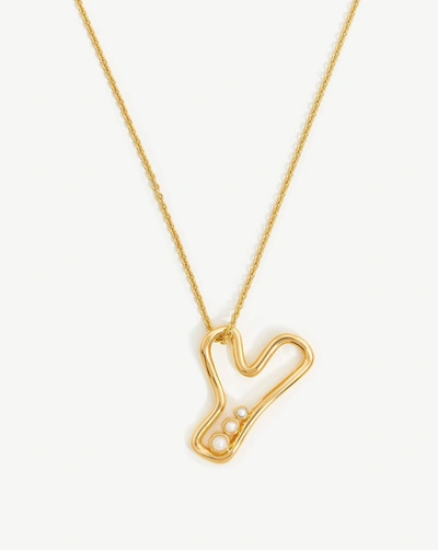 Shop Missoma Chubby Pearl Initial Pendant Necklace In Gold