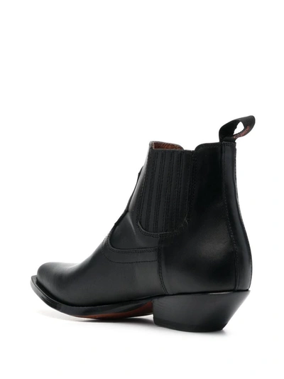 Shop Sonora Hidalgo Leather Western Ankle Boots In Black