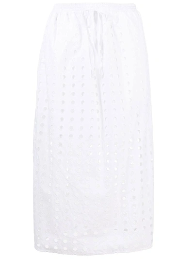 Shop See By Chloé Perforated Long Skirt In White