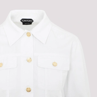 Shop Tom Ford Lightweight Denim Jean Shirt In White