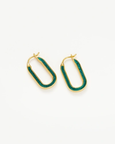 Shop Missoma Enamel Haze Ovate Small Hoop Earrings 18ct Gold Plated Vermeil/teal