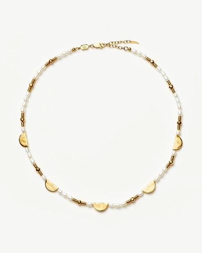 Shop Missoma Zenyu Pearl Beaded Charm Choker 18ct Gold Plated/pearl