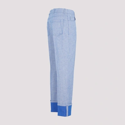 Shop Akris Cotton Maxi Pants In Blue