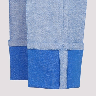 Shop Akris Cotton Maxi Pants In Blue