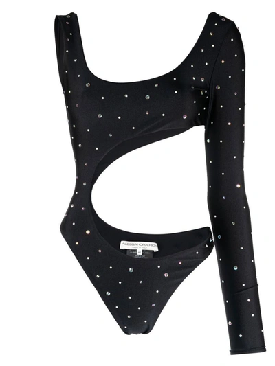 Shop Alessandra Rich Lycra Swimsuit In Black