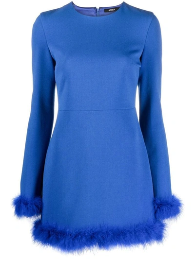 Shop Amen Penelope Mini Dress In Blue