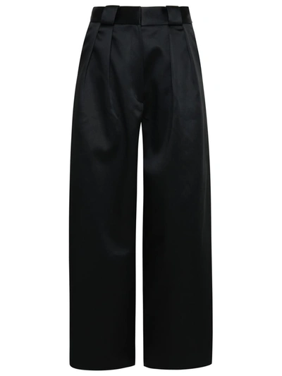 Shop Khaite Rico Black Wool Blend Trousers