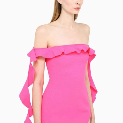 Shop David Koma Fuchsia Sheath Dress In In Pink