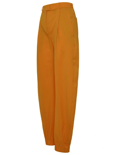 Shop Attico The  Orange Wool Blend Rey Pants