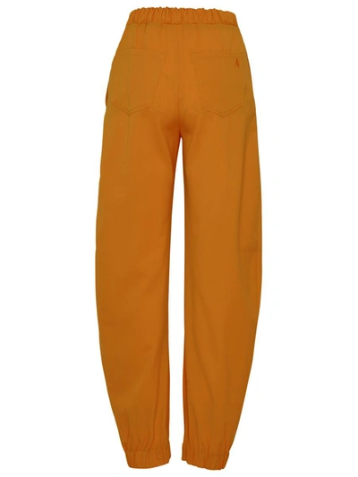 Shop Attico The  Orange Wool Blend Rey Pants