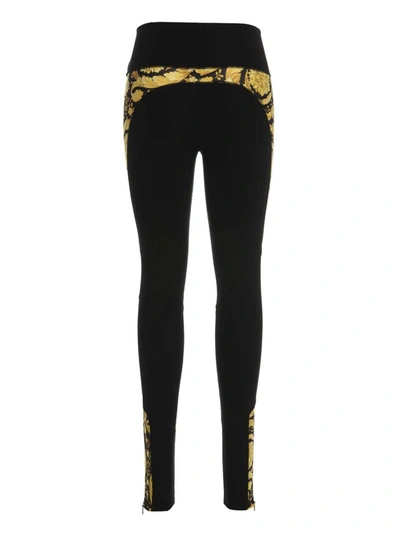 Shop Versace 'barocco' Leggings In Black