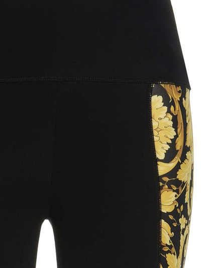 Shop Versace 'barocco' Leggings In Black