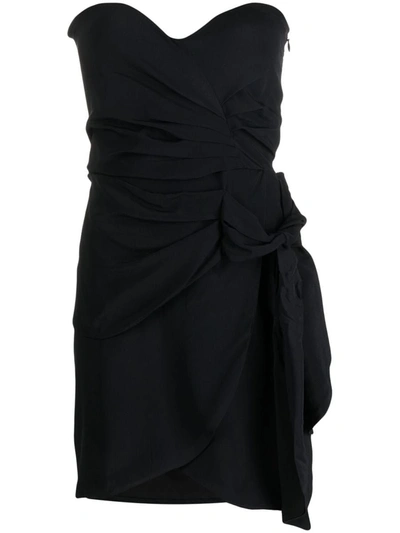 Shop Federica Tosi Ruched Strapless Dress In Black