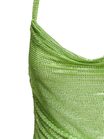 Shop Giuseppe Di Morabito Green Halterneck Backless Cowl Effect Minidress In Polyamide Woman