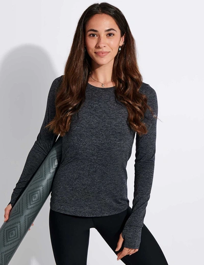 Alo Yoga® Alosoft Finesse Long Sleeve Top - Dark Heather Grey