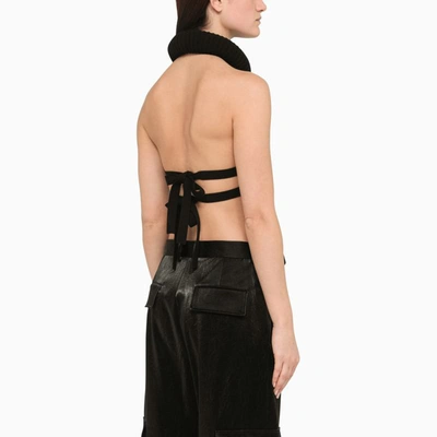 Off-white Halter Neck Tubolar Stretchy Top In Black