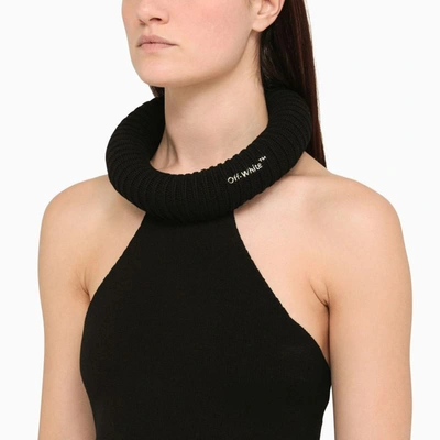 Off-white Halter Neck Tubolar Stretchy Top In Black